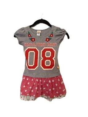 Harajuku Mini by Gwen Stefani for Target Gray & Red '08' Graphic Dress